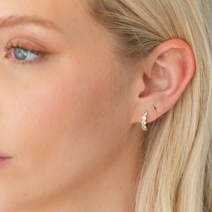 Small Cz Huggies: Silver