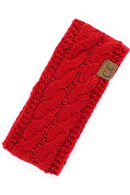 New Red Cable Knit Solid Headband