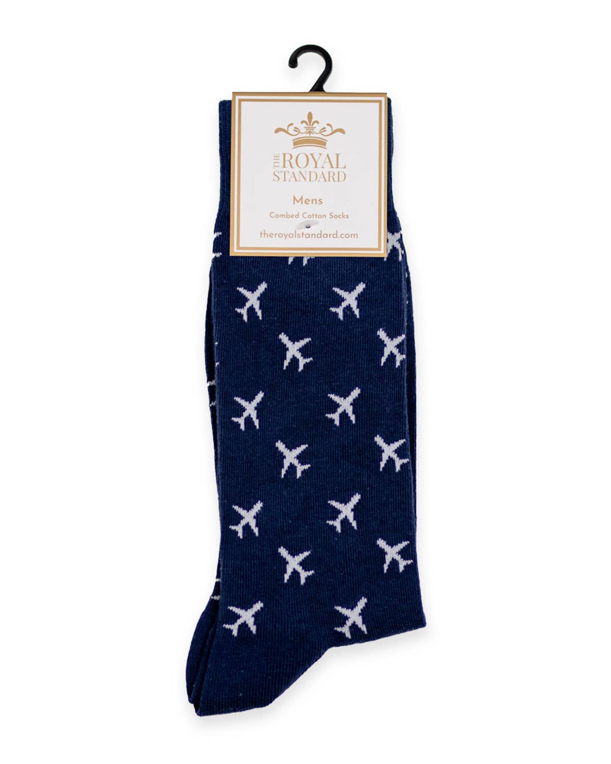 Men's Airplane Socks Navy/White   One Size