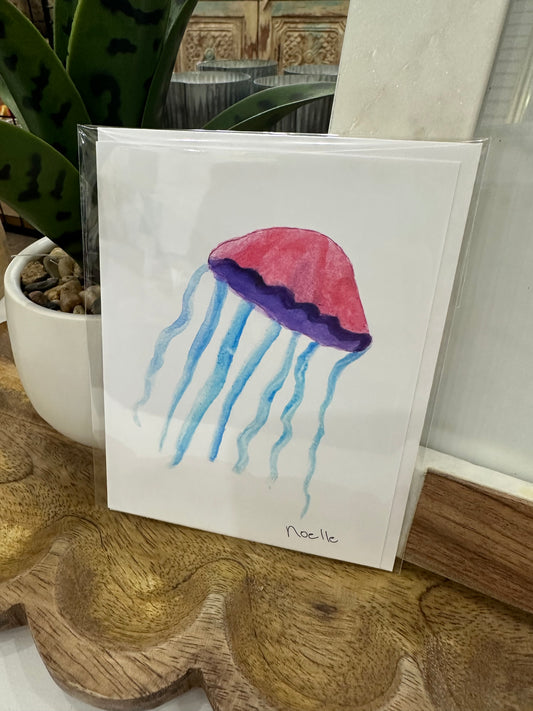 Pink Jellyfish Card by Noelle