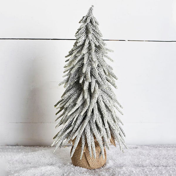 18" Frosted Tree in Burlap