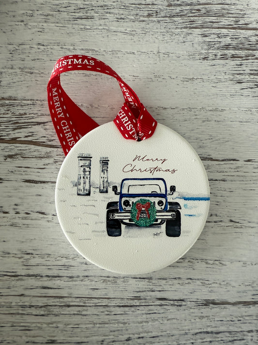 302 Jeep/Wreath/Towers Ornament