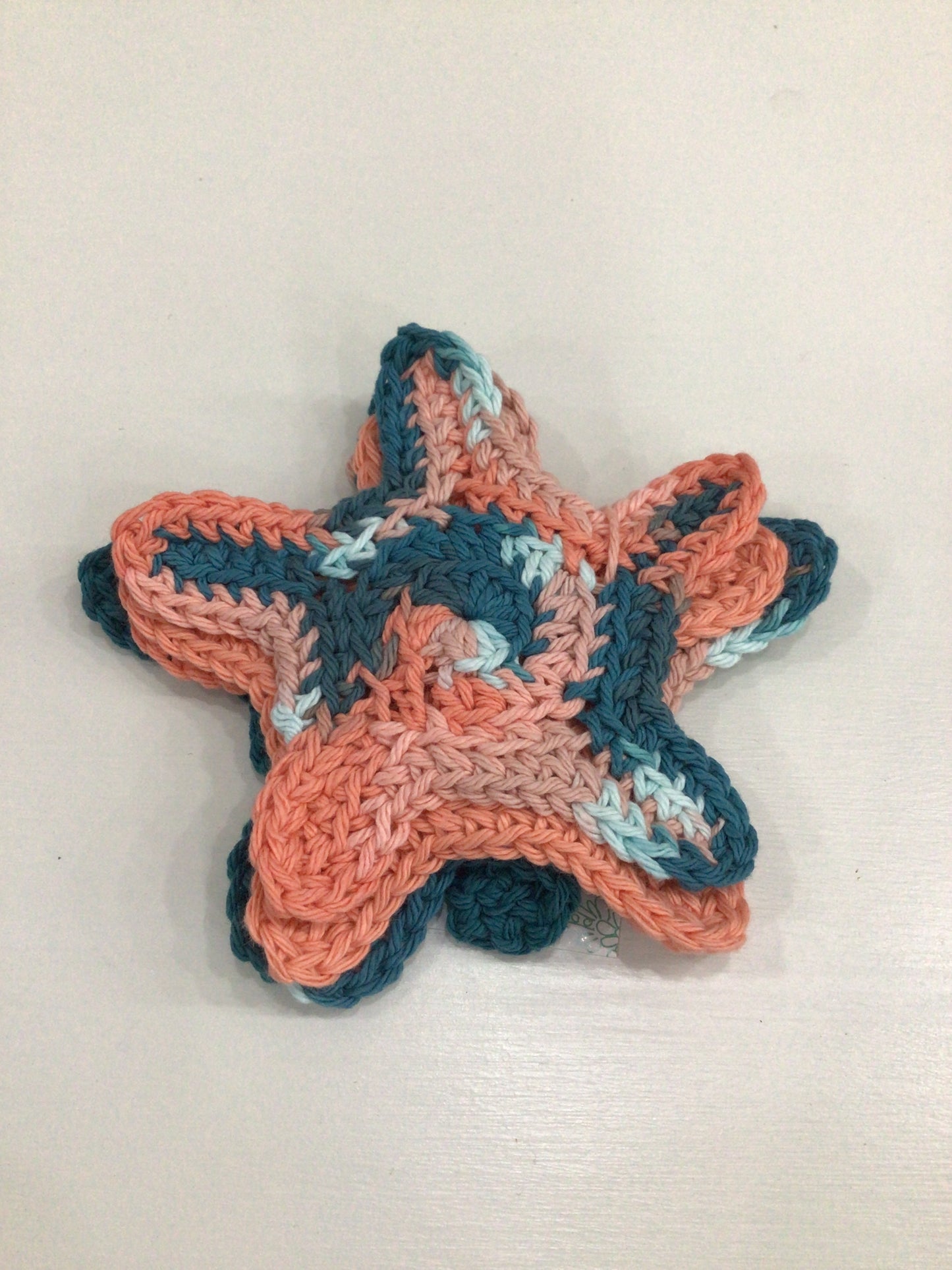 Hand Crocheted Set Of 4 Starfish Coasters