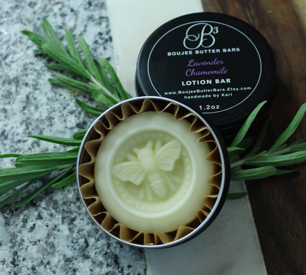 Lavender & Chamomile Scented Lotion Bar in Tin (2 Sizes)