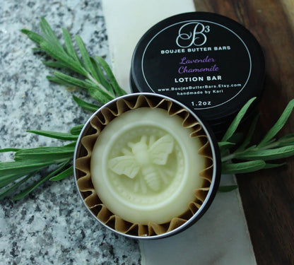 Lavender & Chamomile Scented Lotion Bar in Tin (2 Sizes)