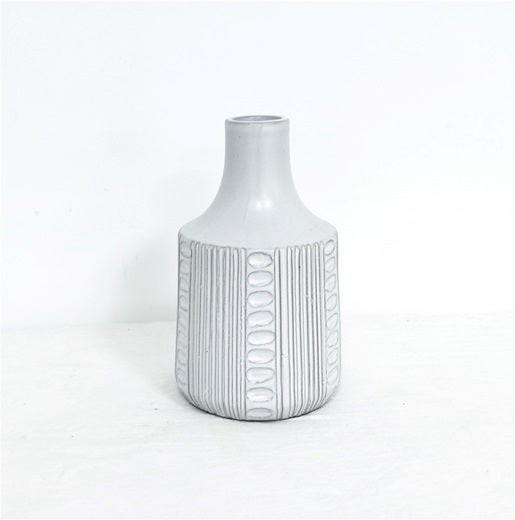 White Dot Striped Vase