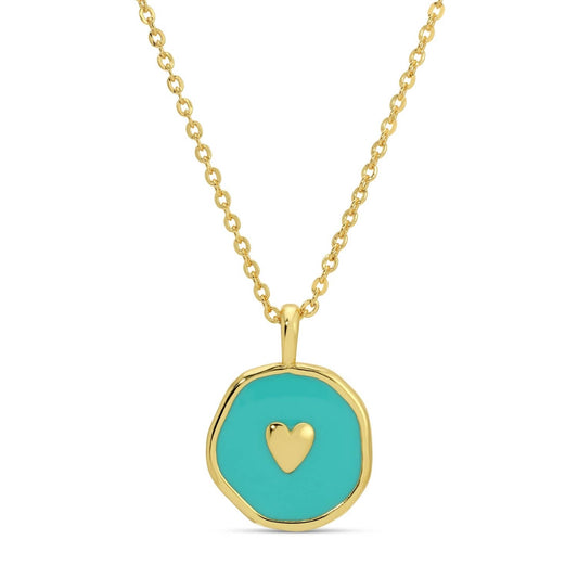 Tiny Heart Necklace: Aqua