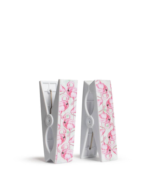 Flamingo  Beach Towel Clips   Pink/Multi 1.5x4.5   Set of 2