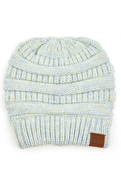 Berry Mixed Soft Yarn Knit Beanie