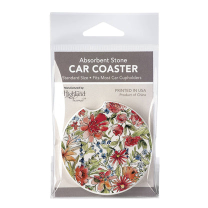 Americana Mood - Floral Absorbent Stone Car Coaster 1 Pk