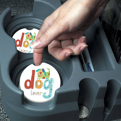 Dog Lover Absorbent Stone Car Coaster 1 Pk