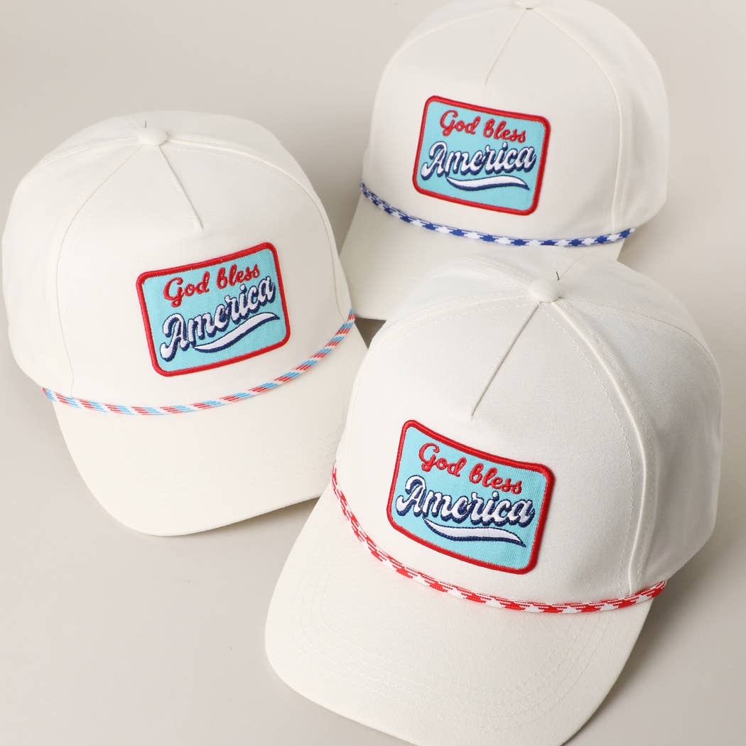 God Bless America Embroidered Patch Trucker Hat: MULTI / One Size