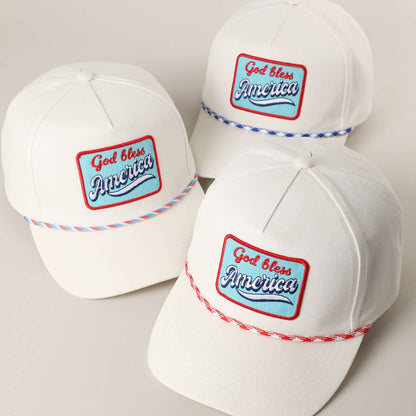 God Bless America Embroidered Patch Trucker Hat: MULTI / One Size