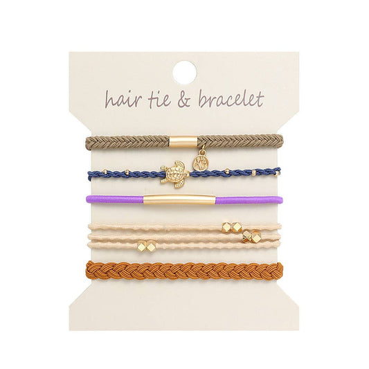 Bohemian Hair Tie Bracelet Set/Turtle
