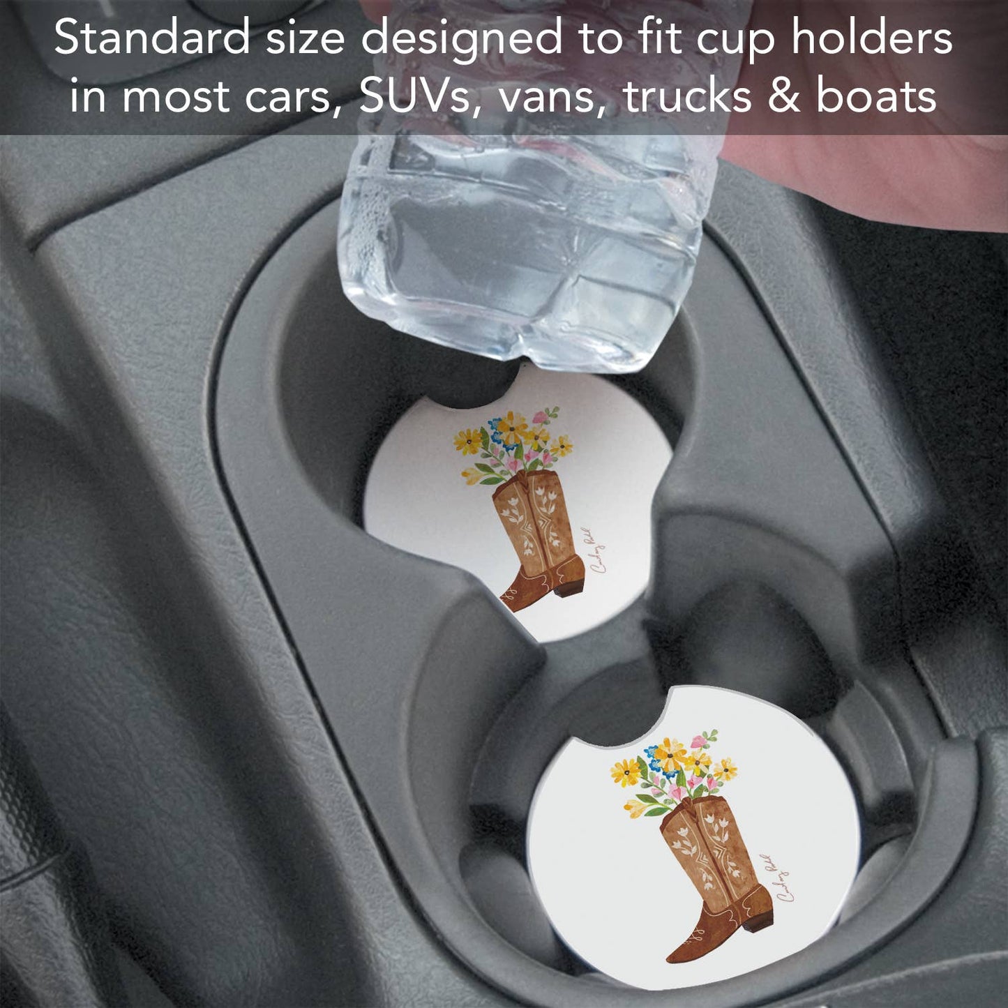 Thirstystone "Western Cowgirl" Absorbent Stone Car Coaster