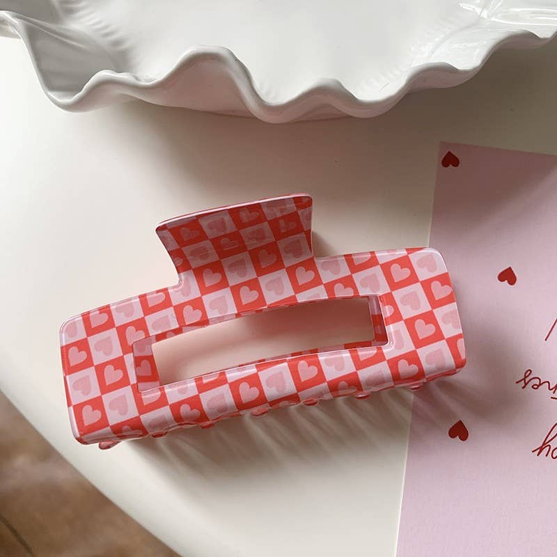 Valentine's Day Gift Heart Hair Claw Clips