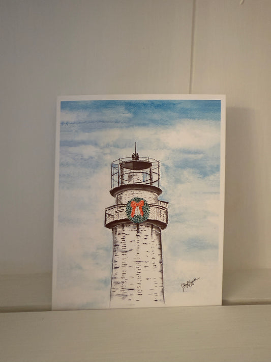Fenwick Island Sky Wreath Lighthouse Card