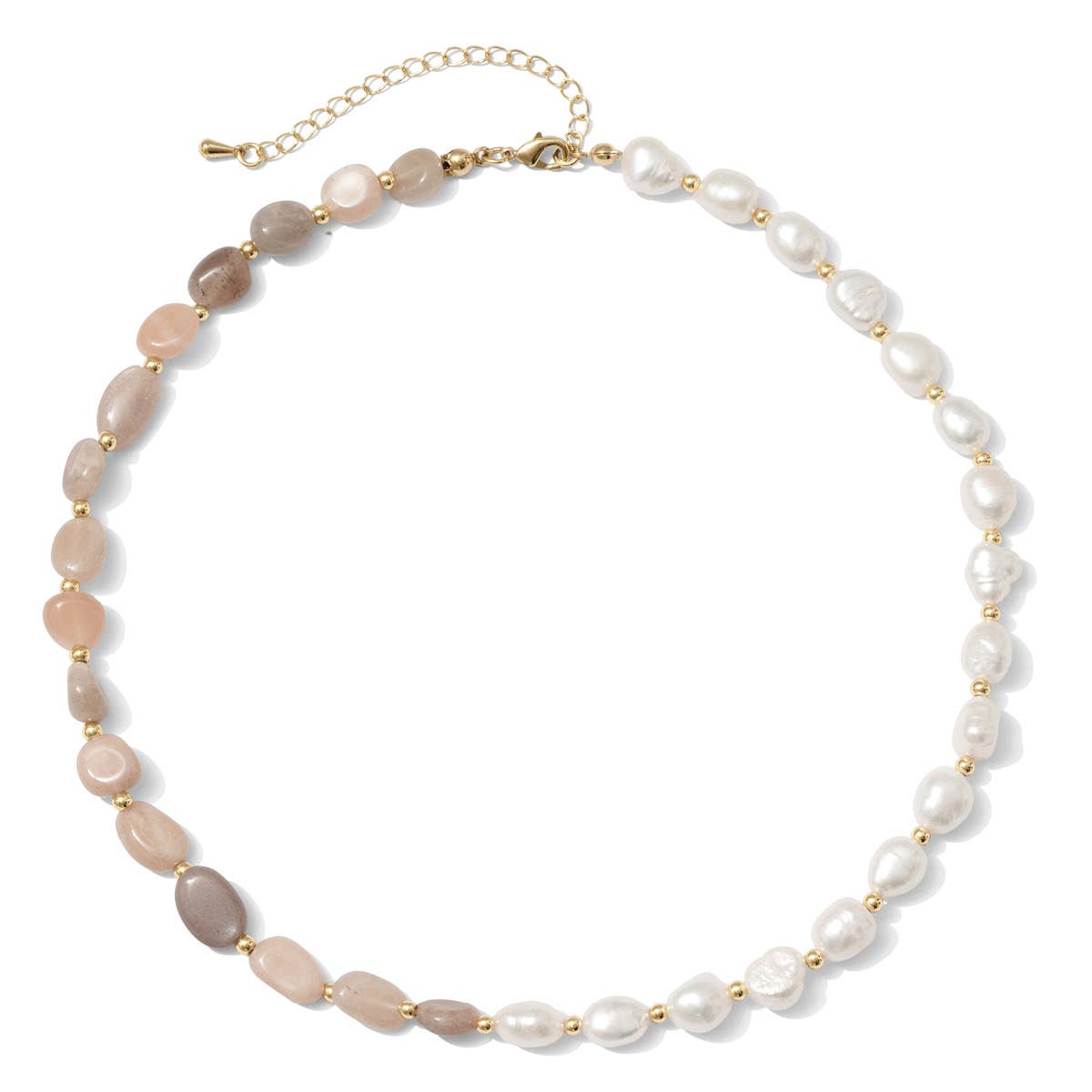 Pearl & Stone Statement Necklace: Rose