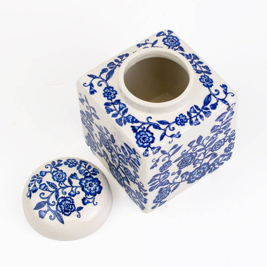 Enchanted Garden Jar   Blue/White   4x5x4