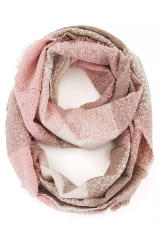 Pink Check Pattern Infinity Scarf