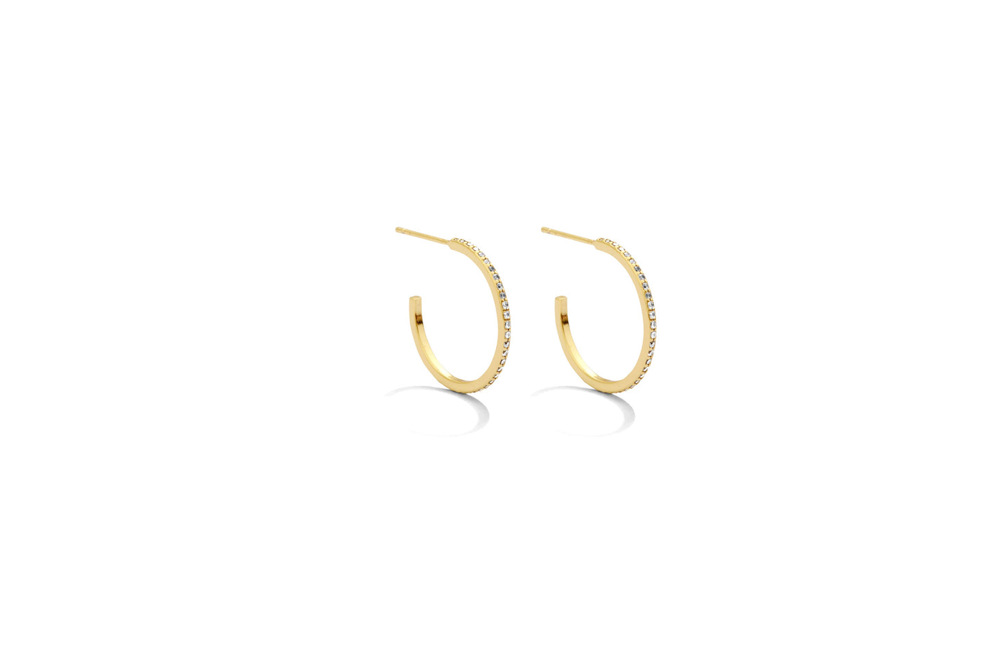 Pave Hoops: Silver / Medium