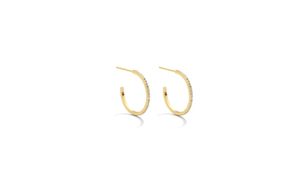 Pave Hoops: Silver / Medium