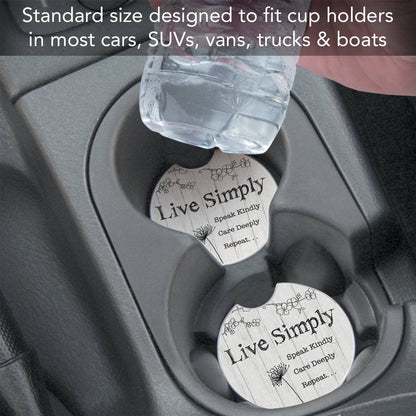 Live Simply 1pk Absorbent Stone Car Coaster