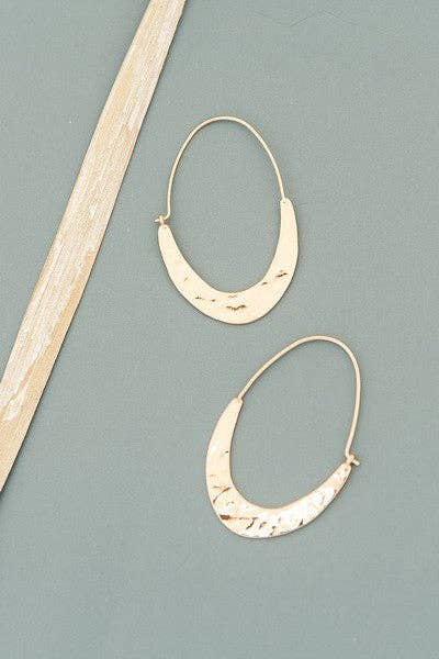 U Shape Drop Earrings, Gold