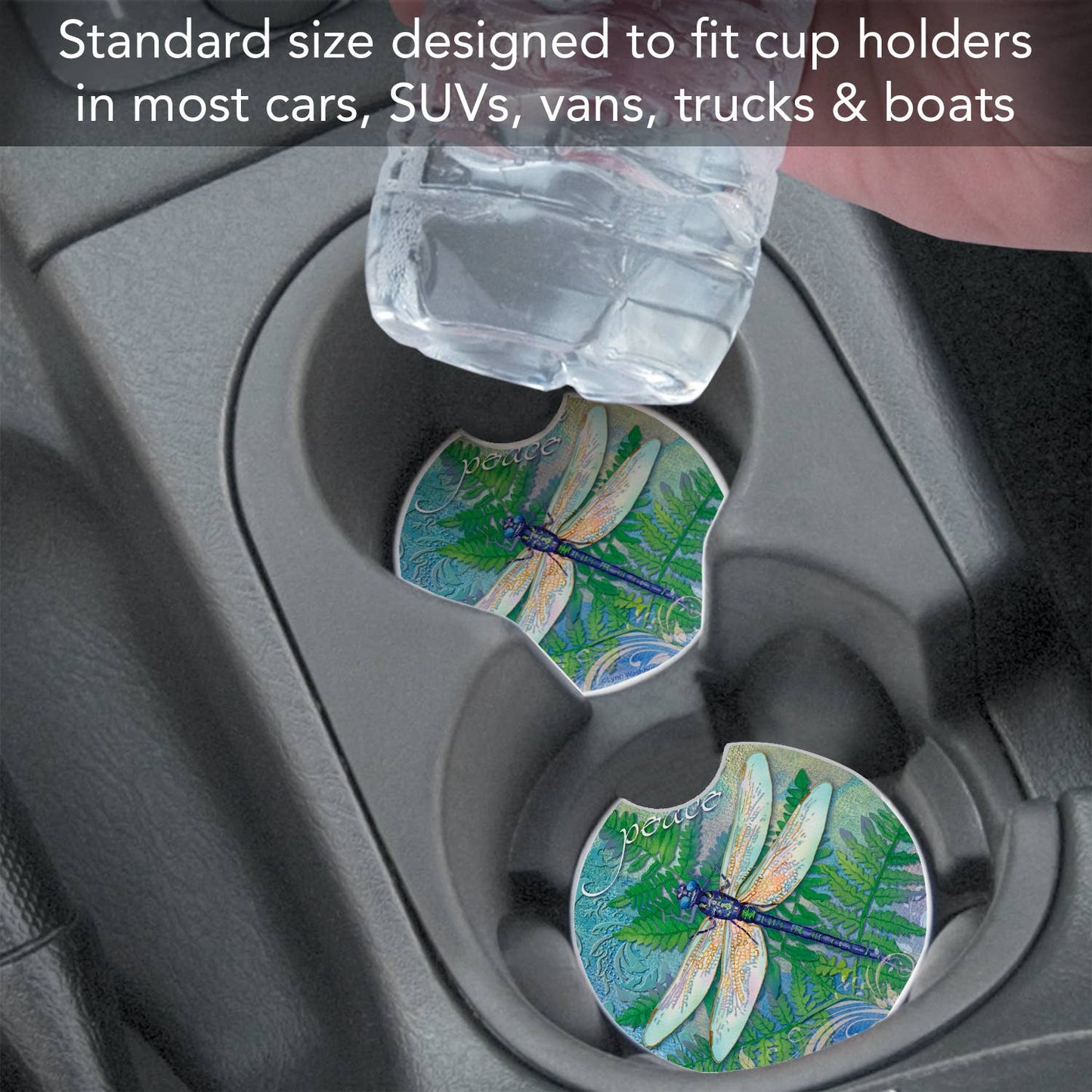 Dragonfly Inspiration Absorbent Stone Car Coaster 1 Pk