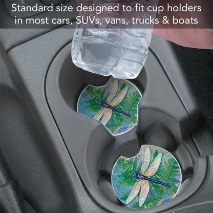 Dragonfly Inspiration Absorbent Stone Car Coaster 1 Pk
