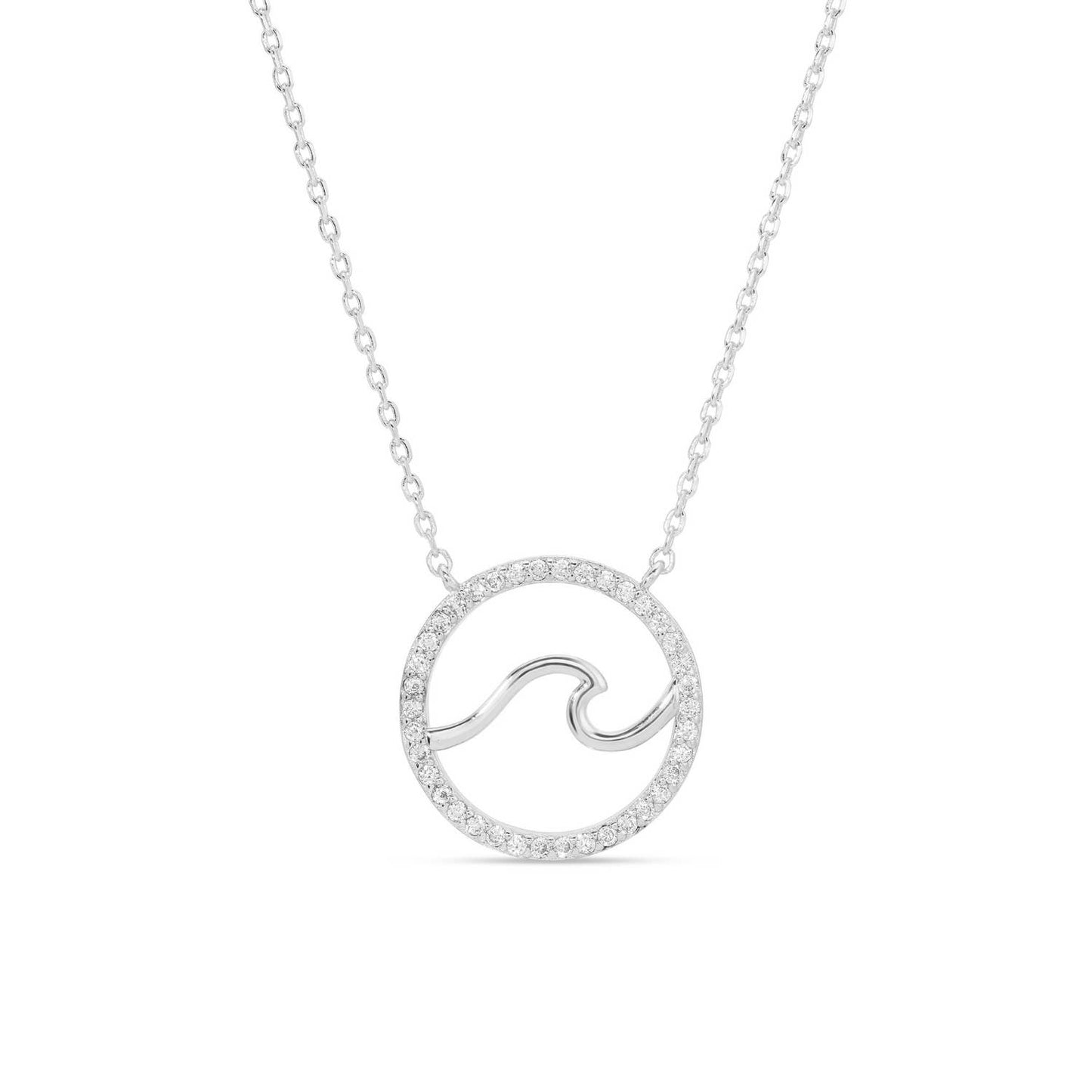Ride The Wave Pendant Necklace: Silver