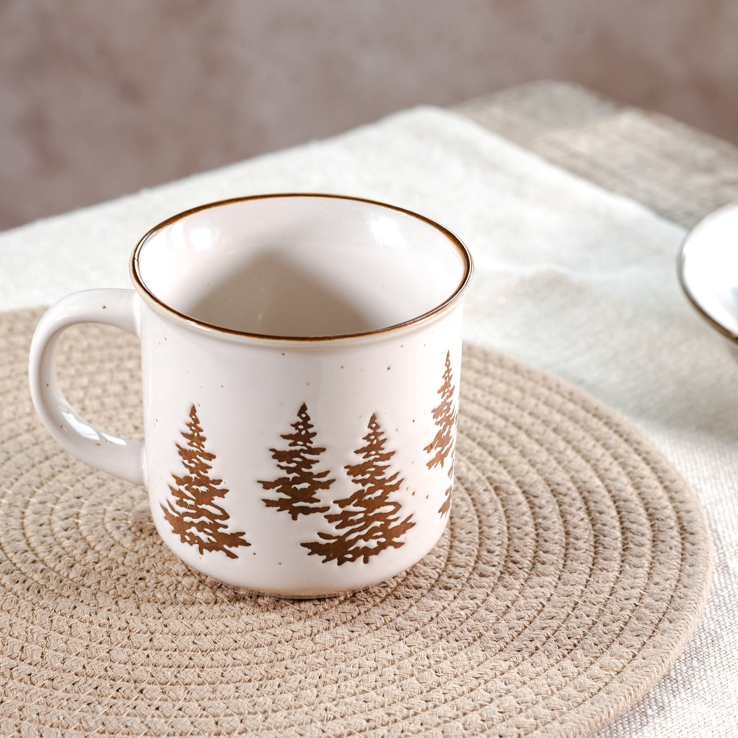 EVERGREEN FOREST MUG W/ BROWN RIM