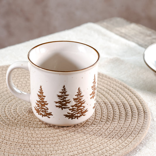EVERGREEN FOREST MUG W/ BROWN RIM