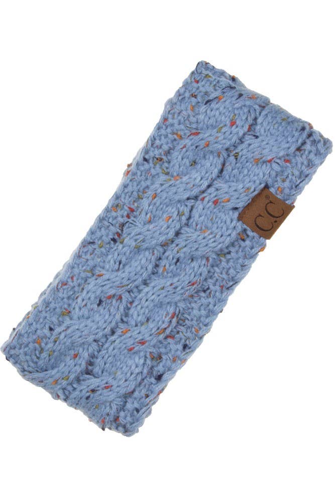 Mint Chunky Knit Confetti Sherpa Lined Headband