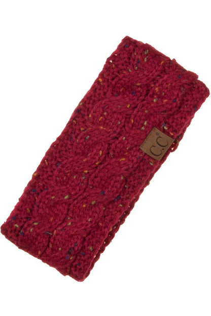 Latte Chunky Knit Confetti Sherpa Lined Headband