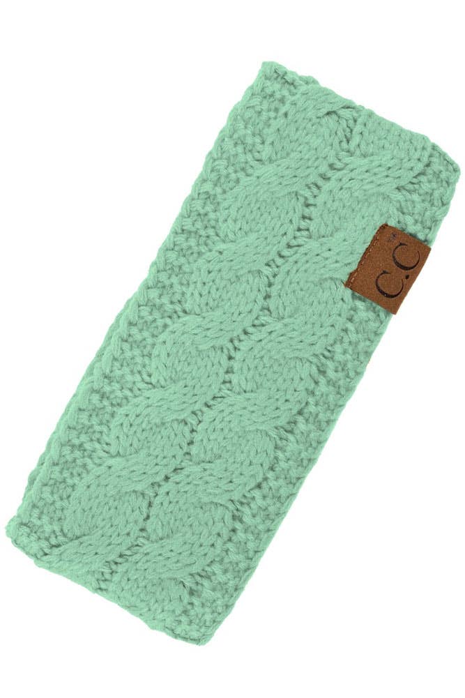 Sage Cable Knit Solid Headband