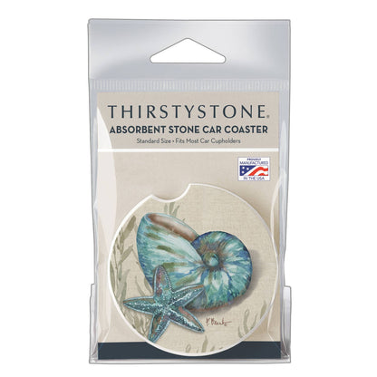 "Crescent Conch" 1pk Single Absorbent Stone Car Coaster