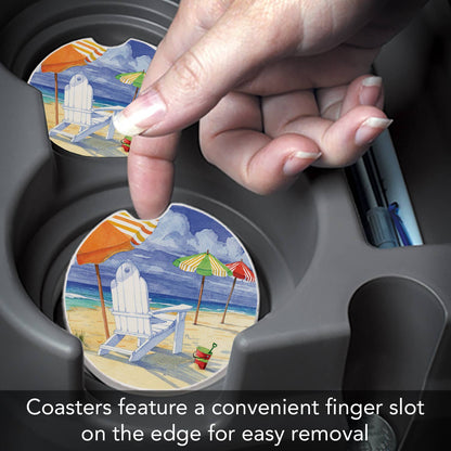Beach Umbrellas Absorbent Stone Car Coaster 1 Pk