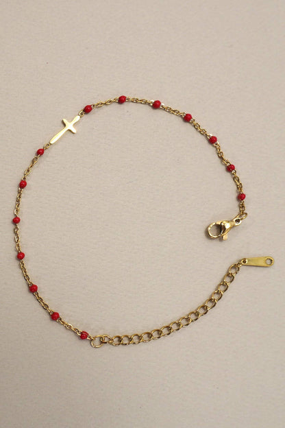 Beaded Cross Bracelet