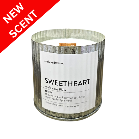 Sweetheart Rustic Vintage Farmhouse Wood Wick Candle: 10oz