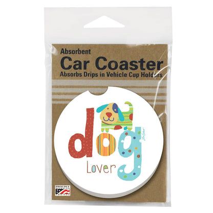 Dog Lover Absorbent Stone Car Coaster 1 Pk