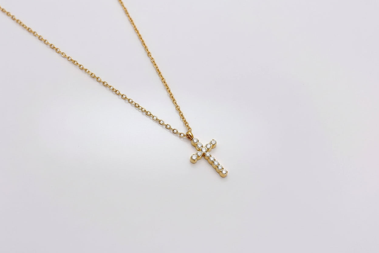 Rhinestone Cross Necklace