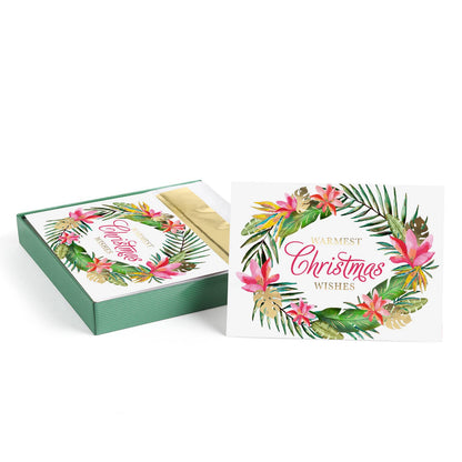 Tropical Wreath Boxed Holiday Cards