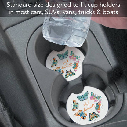"Wild At Heart" Absorbent Stone Car Coaster 1pk
