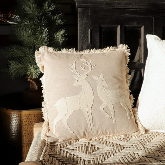 Beige Deer Duo Pillow