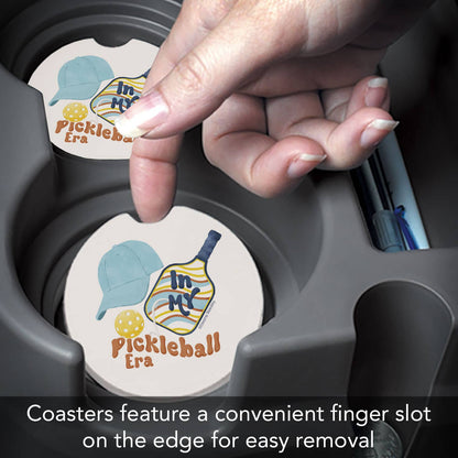 "Pickleball Era" Single Packaged Stone Car Coaster