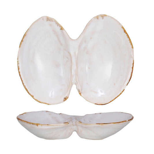 Shell Shaped Dish With 2 Sections