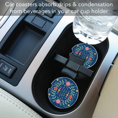"Bloom Bright" Single Packaged Stone Car Coaster