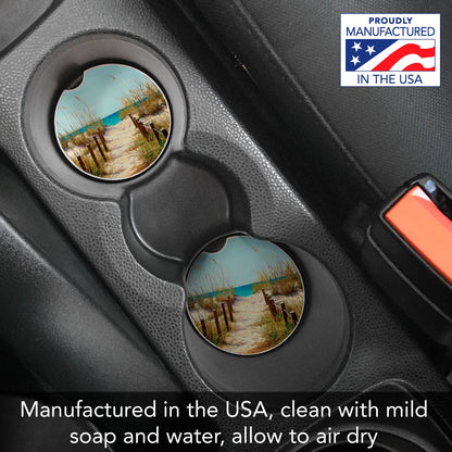 Path To The Ocean Absorbent Stone Car Coaster 1 Pk