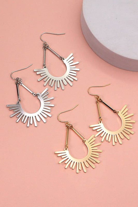 Sunburst U Drop Earring